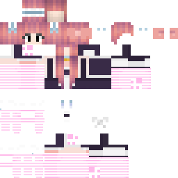 Dead Eyed Bound Maid Cafe Havoc wearing Pink White Striped Neko Kitty Cat Socks n Gloves
